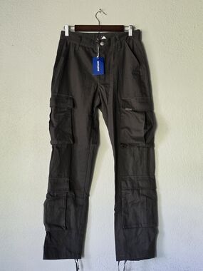 NWT Sixth June Dark Grey Streetwear Cargo Pants Size S